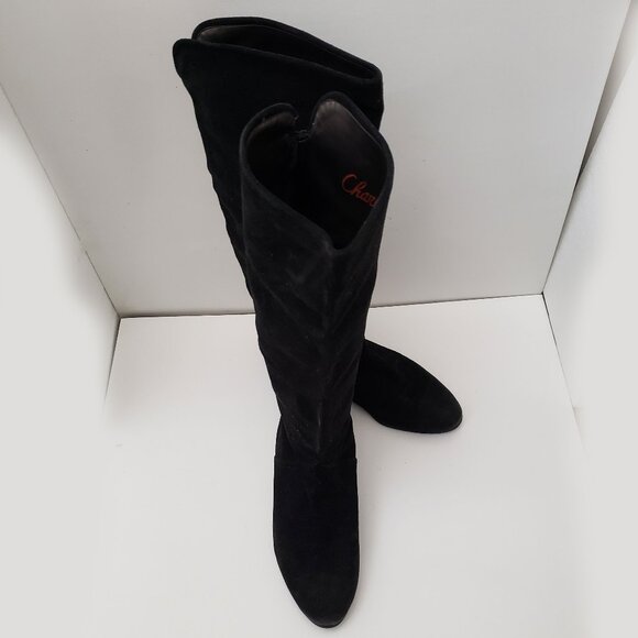 Charles Jourdan: Women's Black Suede Boot, Size 7B - Picture 1 of 15